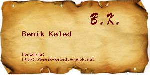 Benik Keled névjegykártya